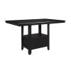 Charcoal Gray Finish 7pc Dining Counter Height Table with Base Storage and 6 Counter Height Chairs Set Casual Style Dining Kitchen Wooden Furniture