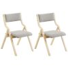 2 Pack Modern Folding Chairs with Padded Seat and Back, Wooden Dining Chairs Extra Chair for Guests Living Room Office Wedding Party