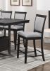 Charcoal Gray Finish 7pc Dining Counter Height Table with Base Storage and 6 Counter Height Chairs Set Casual Style Dining Kitchen Wooden Furniture