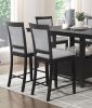 Charcoal Gray Finish 7pc Dining Counter Height Table with Base Storage and 6 Counter Height Chairs Set Casual Style Dining Kitchen Wooden Furniture